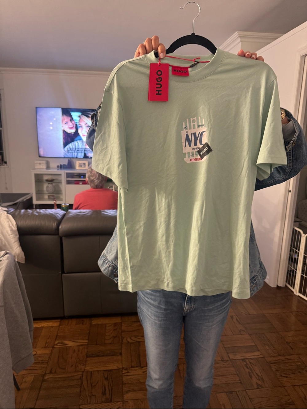 HUGO Mint Green NYC Graphic Short Sleeve Tee